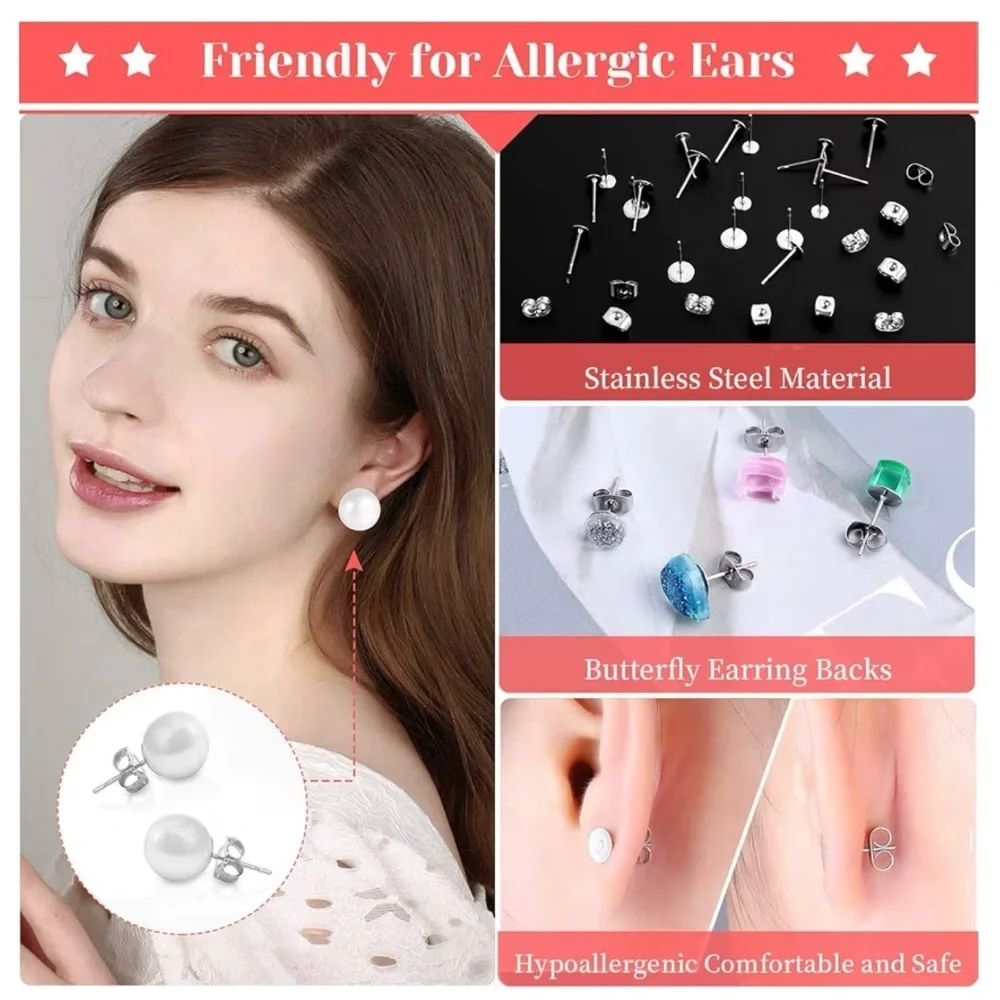 Cat Resin Earring Set - Handmade - Hypoallergenic - Black - Picture 5 of 5